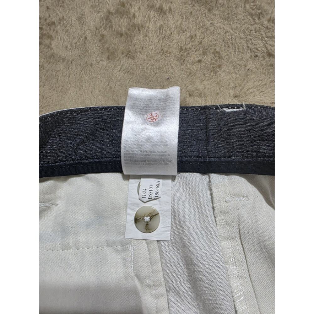 Nautica Mens Shorts 36 White Linen Blend Classic Fit Deck Summer Casual NWT 8.5" - Picture 7 of 8